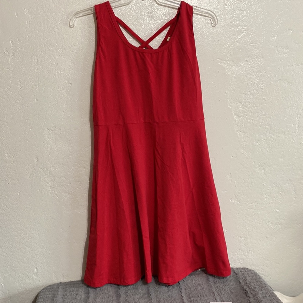 Red Dress Kriss kross back detail size XL